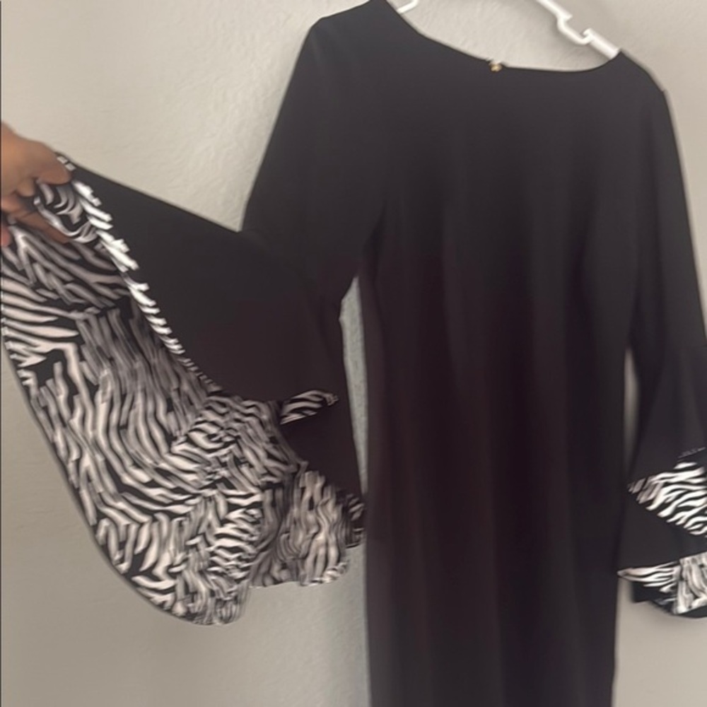Shelby & Palmer Black witchy goth wicked Cocktail Dress Bell Sleeves
